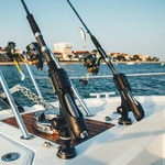 Railblaza Rod Holder II in black bow mounted