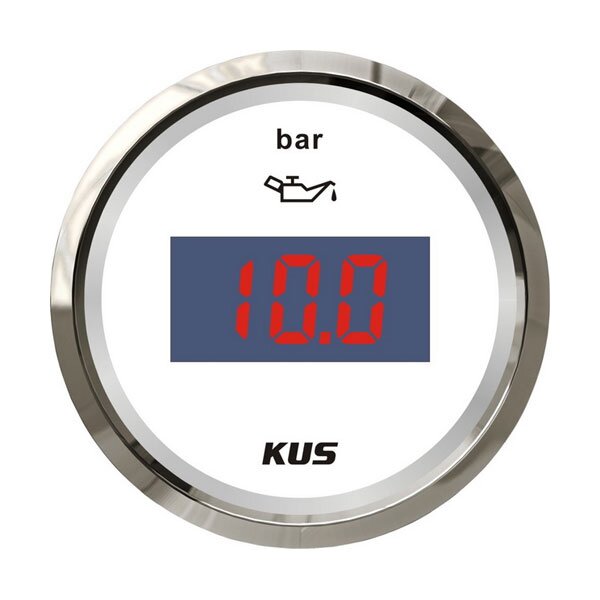 Indicatore di pressione dellolio KUS (digitale) 0-5 bar - bianco