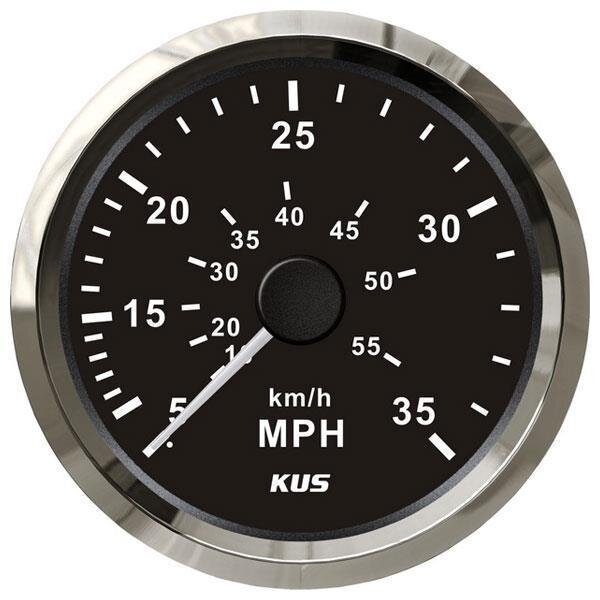 Tachimetro KUS con pressione dinamica da 0-35 mph / 60 km/h - nero