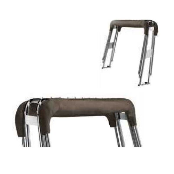 Bimini-Top / Tendalino parasole SUPERIOR con portasegnaletica BARCA  - Larghezza 200 cm / Altezza 130 cm - Borgogna (5034)