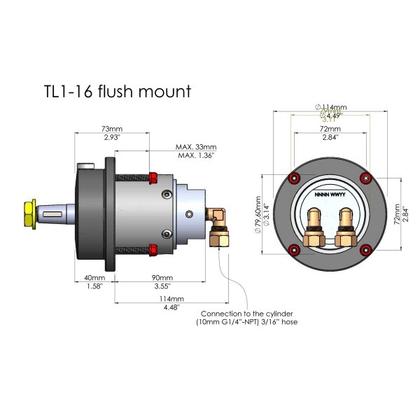 Hydrodrive MF75W outboard hydraulic kit for engines up to 75 HP