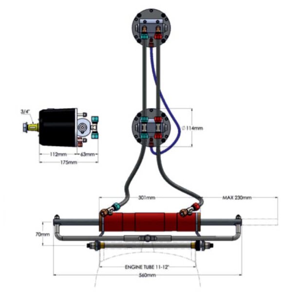 Kit di collegamento Hydrodrive TL2-40MRA-DS per seconda postazione di comando / flybridge